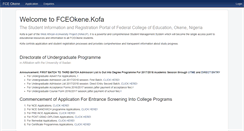 Desktop Screenshot of fceokene.waeup.org
