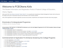 Tablet Screenshot of fceokene.waeup.org